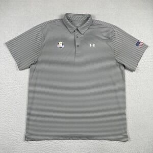 Under‎ Armour Polo Shirt Mens XXL Gray Ryder Cup Golf USA Travel Vacation Work